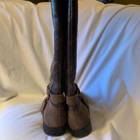 UGG brown suede and pebbled genuine leather riding boots - Picture 6 of 12